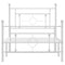 vidaXL Metal Bed Frame without Mattress with Footboard White 100x190cm