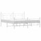 vidaXL Metal Bed Frame without Mattress with Footboard White 183x213cm