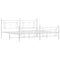 vidaXL Metal Bed Frame without Mattress with Footboard White 200x200cm