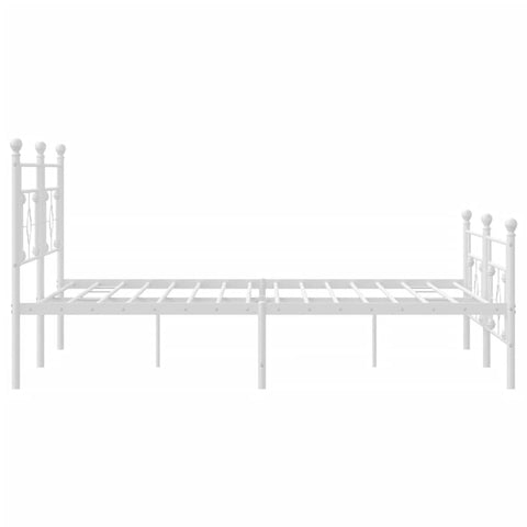 vidaXL Metal Bed Frame without Mattress with Footboard White 200x200cm