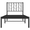vidaXL Metal Bed Frame without Mattress with Headboard Black 75x190cm