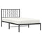 vidaXL Metal Bed Frame without Mattress with Headboard Black 100x190cm