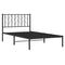 vidaXL Metal Bed Frame without Mattress with Headboard Black 100x190cm
