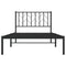 vidaXL Metal Bed Frame without Mattress with Headboard Black 100x190cm
