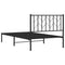 vidaXL Metal Bed Frame without Mattress with Headboard Black 100x190cm