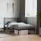 vidaXL Metal Bed Frame without Mattress with Headboard Black 100x190cm