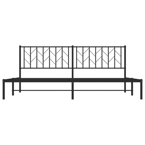 vidaXL Metal Bed Frame without Mattress with Headboard Black 200x200cm
