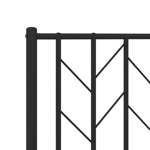 vidaXL Metal Bed Frame without Mattress with Footboard Black 75x190cm
