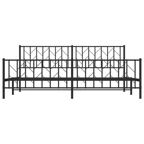 vidaXL Metal Bed Frame without Mattress with Footboard Black 200x200cm