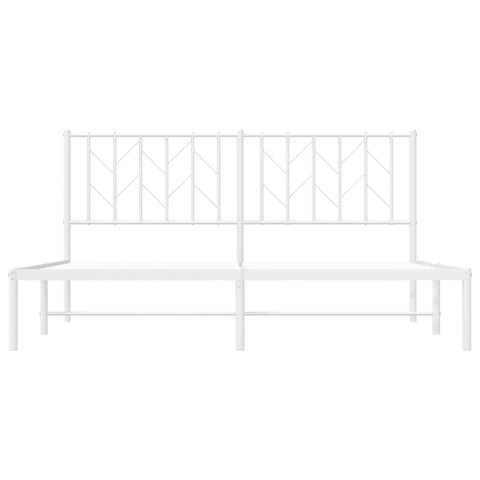 vidaXL Metal Bed Frame without Mattress with Headboard White 160x200cm