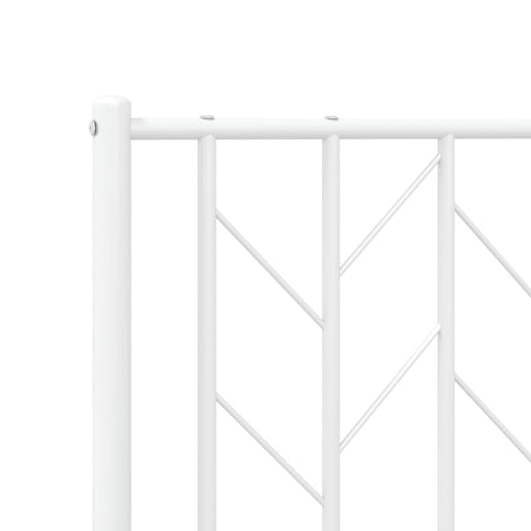 vidaXL Metal Bed Frame without Mattress with Headboard White 160x200cm