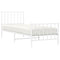 vidaXL Metal Bed Frame without Mattress with Footboard White 80x200cm
