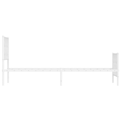 vidaXL Metal Bed Frame without Mattress with Footboard White 80x200cm