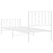 vidaXL Metal Bed Frame without Mattress with Footboard White 80x200cm