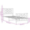 vidaXL Metal Bed Frame without Mattress with Footboard White 80x200cm