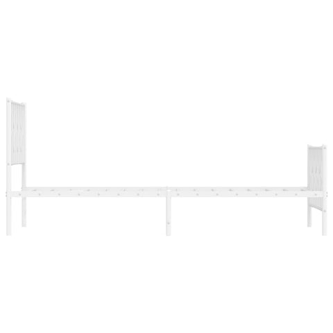 vidaXL Metal Bed Frame without Mattress with Footboard White 90x200cm