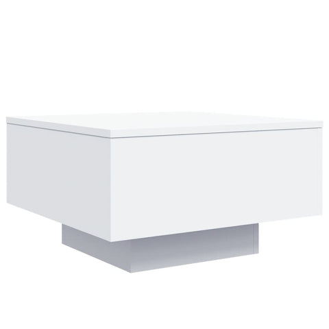 vidaXL Coffee Table with LED Lights White 55x55x31 cm