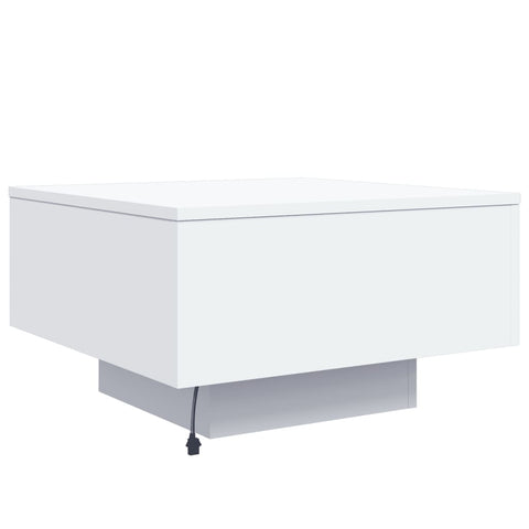 vidaXL Coffee Table with LED Lights White 55x55x31 cm