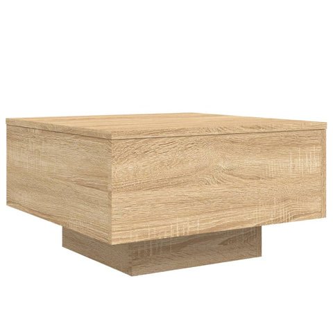vidaXL Coffee Table with LED Lights Sonoma Oak 55x55x31 cm