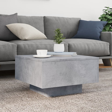 vidaXL Coffee Table with LED Lights Concrete Grey 55x55x31 cm