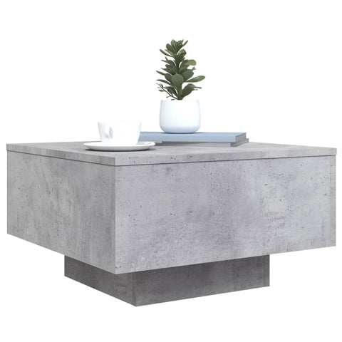 vidaXL Coffee Table with LED Lights Concrete Grey 55x55x31 cm