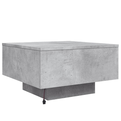 vidaXL Coffee Table with LED Lights Concrete Grey 55x55x31 cm