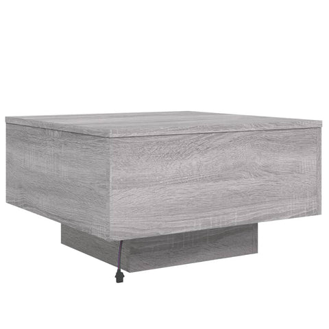 vidaXL Coffee Table with LED Lights Grey Sonoma 55x55x31 cm