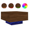 vidaXL Coffee Table with LED Lights Brown Oak 55x55x31 cm