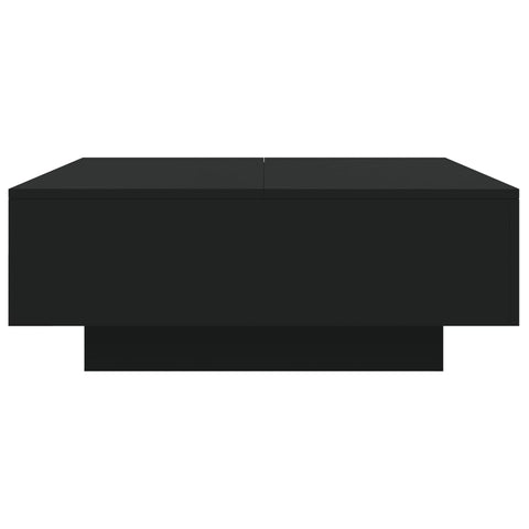 vidaXL Coffee Table with LED Lights Black 80x80x31 cm