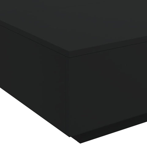vidaXL Coffee Table with LED Lights Black 80x80x31 cm