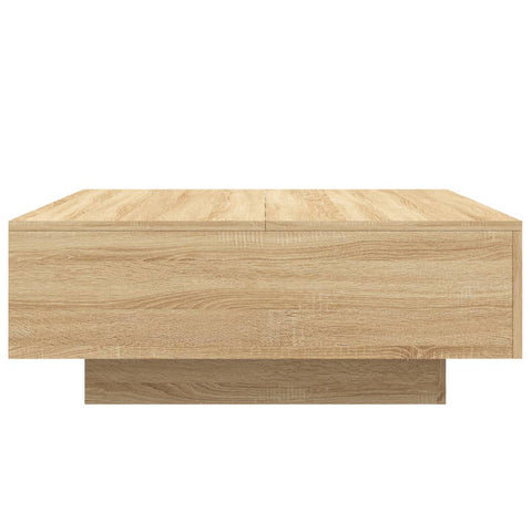 vidaXL Coffee Table with LED Lights Sonoma Oak 80x80x31 cm