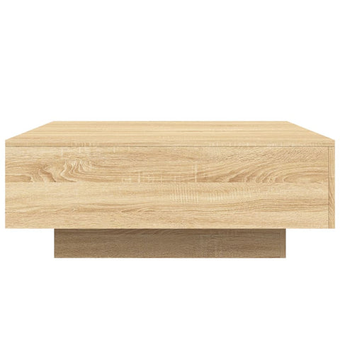 vidaXL Coffee Table with LED Lights Sonoma Oak 80x80x31 cm