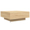 vidaXL Coffee Table with LED Lights Sonoma Oak 80x80x31 cm