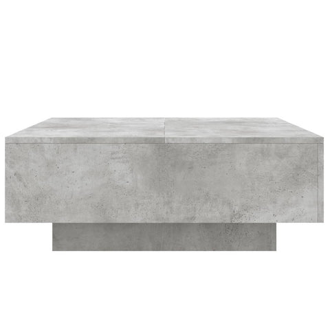 vidaXL Coffee Table with LED Lights Concrete Grey 80x80x31 cm
