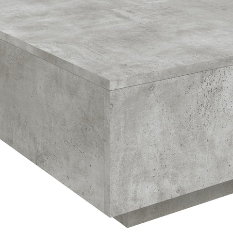 vidaXL Coffee Table with LED Lights Concrete Grey 80x80x31 cm