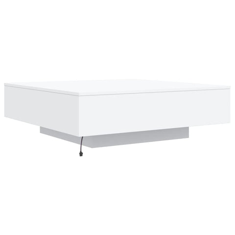 vidaXL Coffee Table with LED Lights White 100x100x31 cm