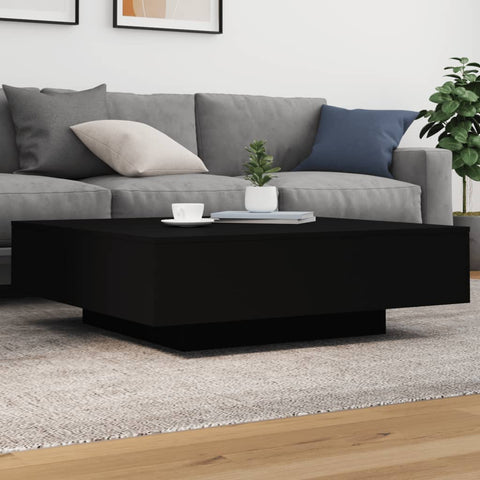 vidaXL Coffee Table with LED Lights Black 100x100x31 cm
