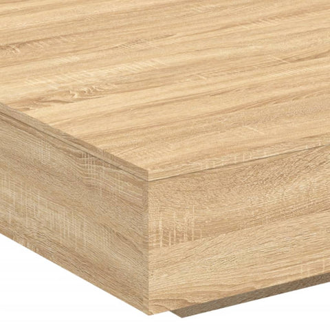 vidaXL Coffee Table with LED Lights Sonoma Oak 100x100x31 cm