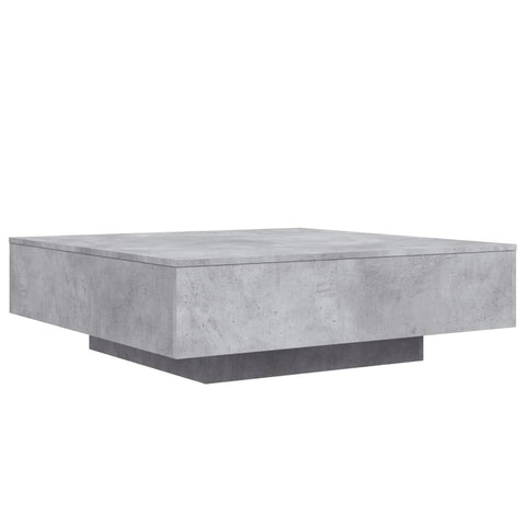 vidaXL Coffee Table with LED Lights Concrete Grey 100x100x31 cm