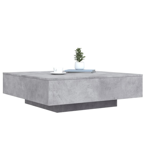vidaXL Coffee Table with LED Lights Concrete Grey 100x100x31 cm
