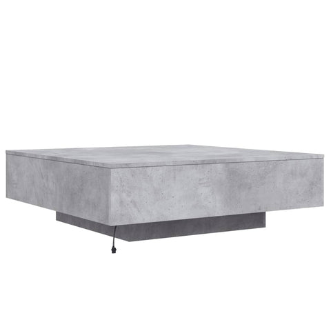 vidaXL Coffee Table with LED Lights Concrete Grey 100x100x31 cm