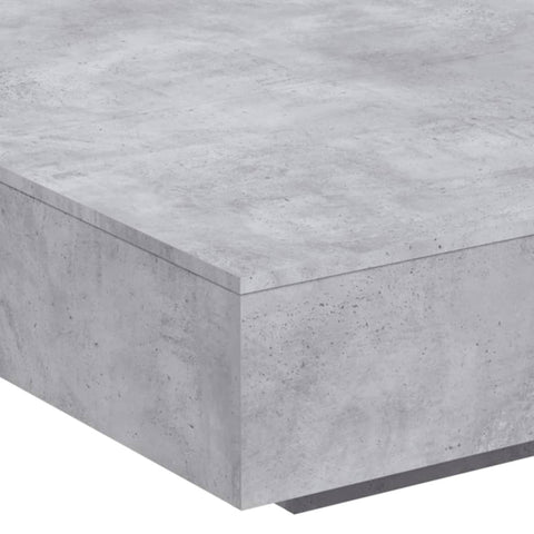 vidaXL Coffee Table with LED Lights Concrete Grey 100x100x31 cm