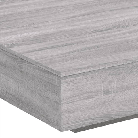 vidaXL Coffee Table with LED Lights Grey Sonoma 100x100x31 cm