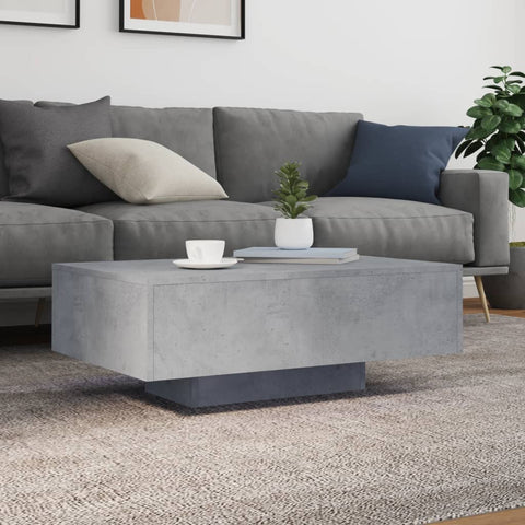vidaXL Coffee Table with LED Lights Concrete Grey 85x55x31 cm