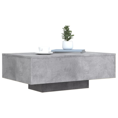 vidaXL Coffee Table with LED Lights Concrete Grey 85x55x31 cm
