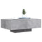 vidaXL Coffee Table with LED Lights Concrete Grey 85x55x31 cm
