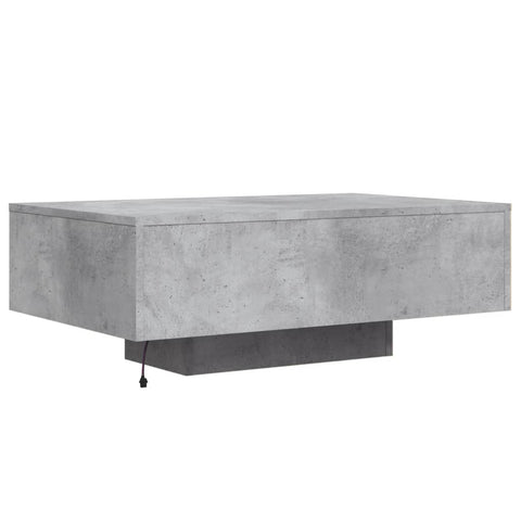 vidaXL Coffee Table with LED Lights Concrete Grey 85x55x31 cm