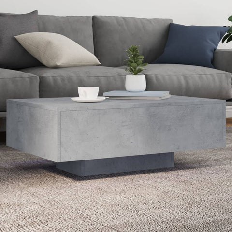 vidaXL Coffee Table with LED Lights Concrete Grey 85x55x31 cm