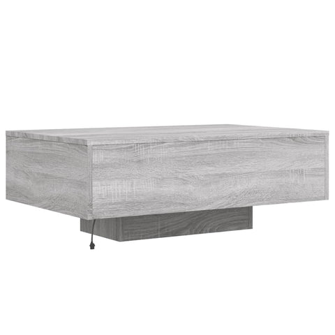 vidaXL Coffee Table with LED Lights Grey Sonoma 85x55x31 cm