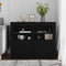 vidaXL Side Cabinets with LED Lights 2 pcs Black Engineered Wood